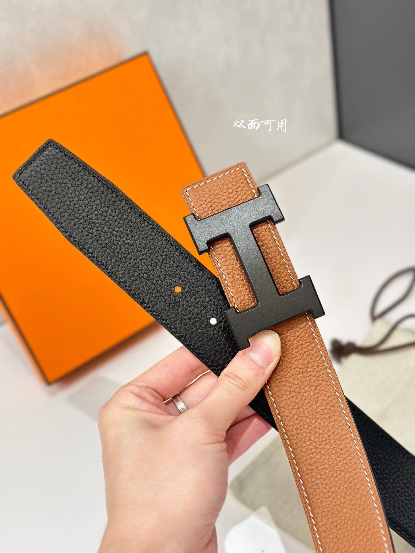 Hermes 5382 BELT BUCKLE & REVERSIBLE LEATHER STRAP 38MM