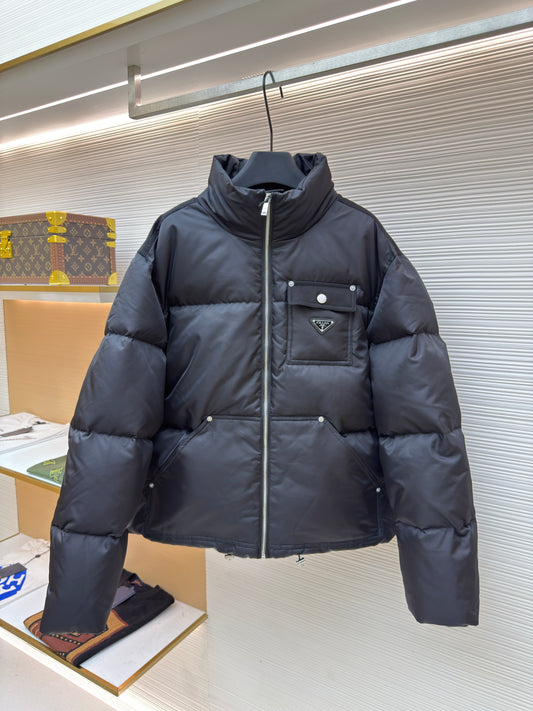 Prada Re-Nylon Stand Collar Short Jacket