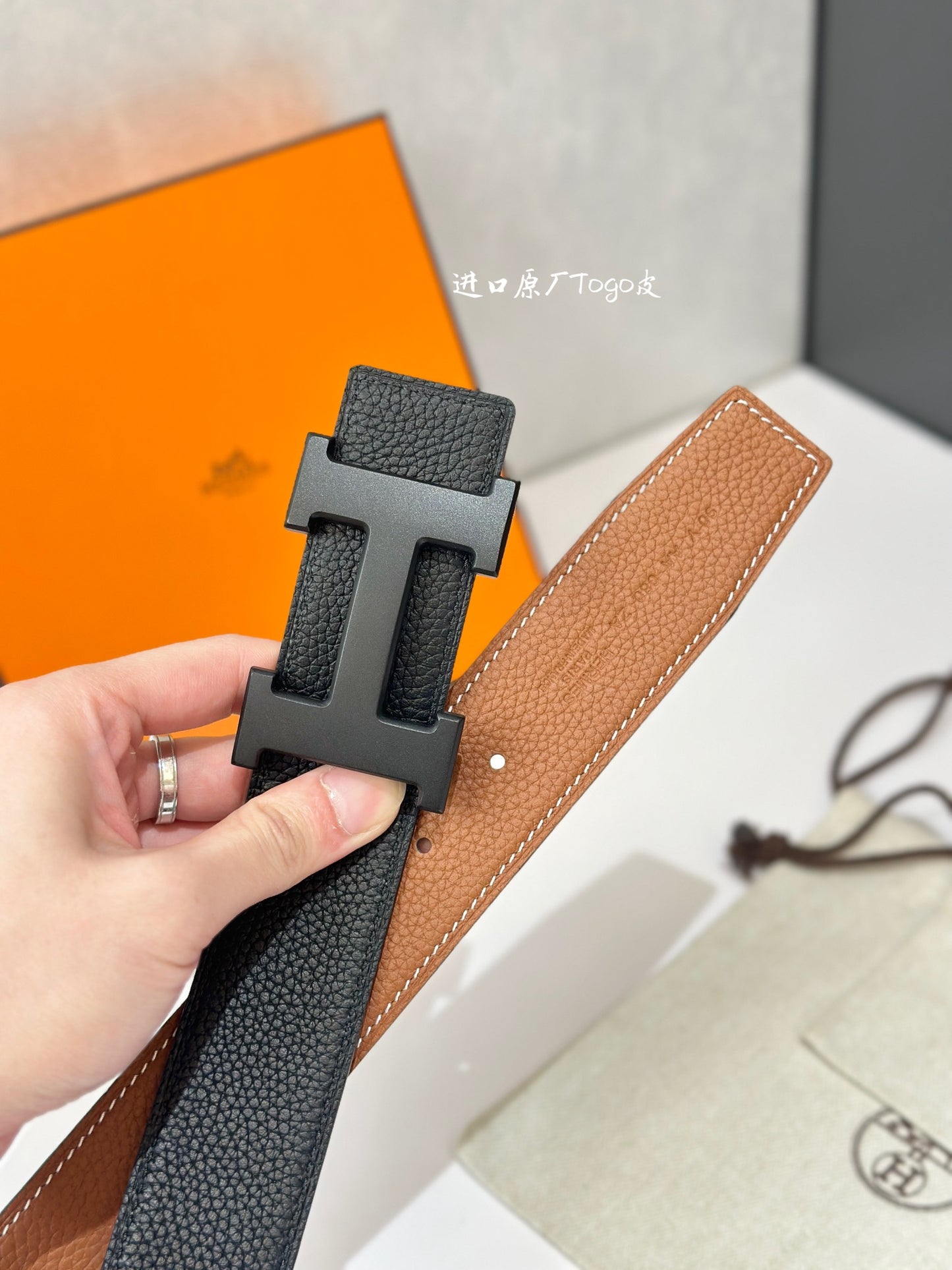 Hermes 5382 BELT BUCKLE & REVERSIBLE LEATHER STRAP 38MM