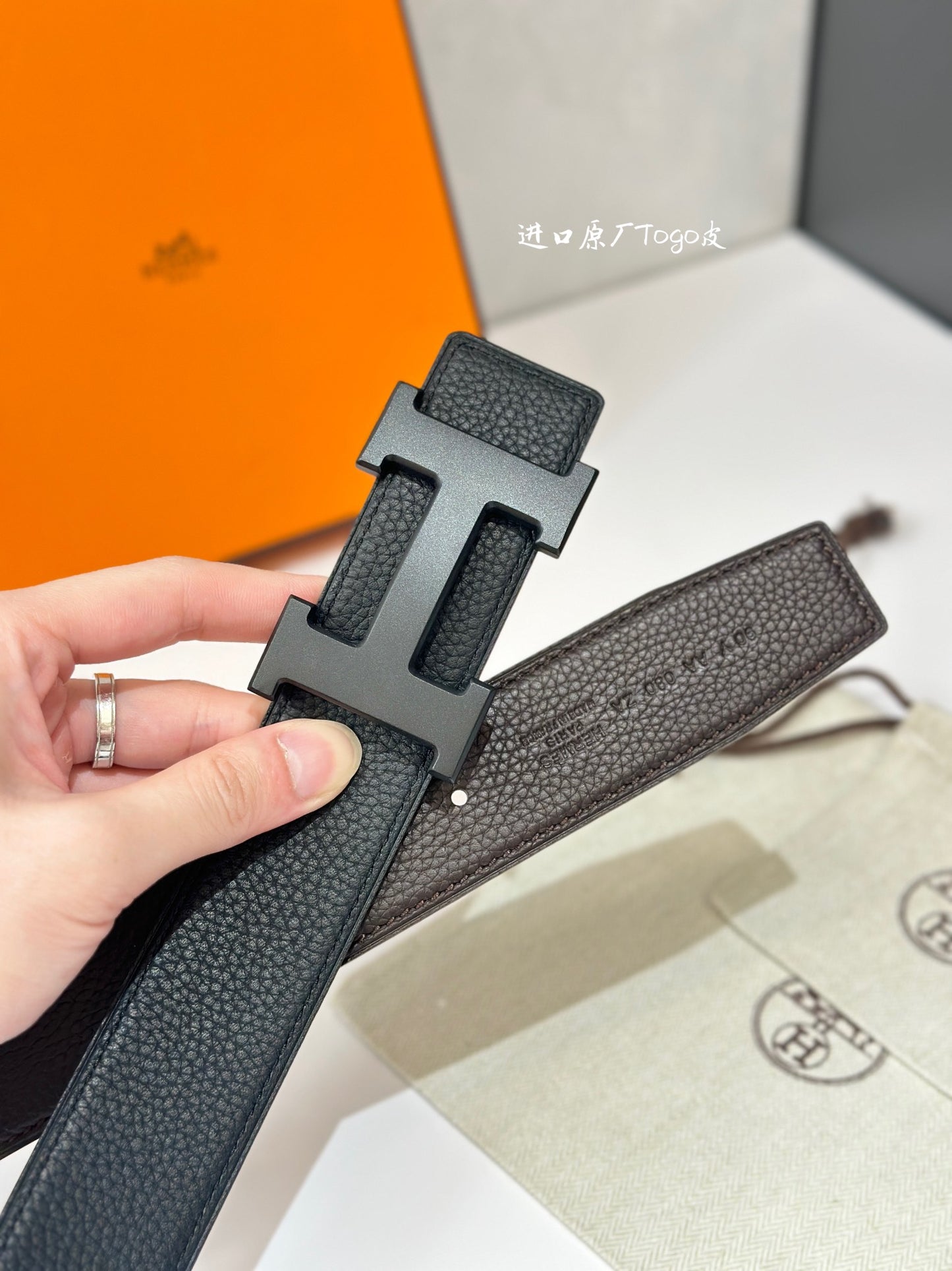 Hermes 5382 BELT BUCKLE & REVERSIBLE LEATHER STRAP 38MM