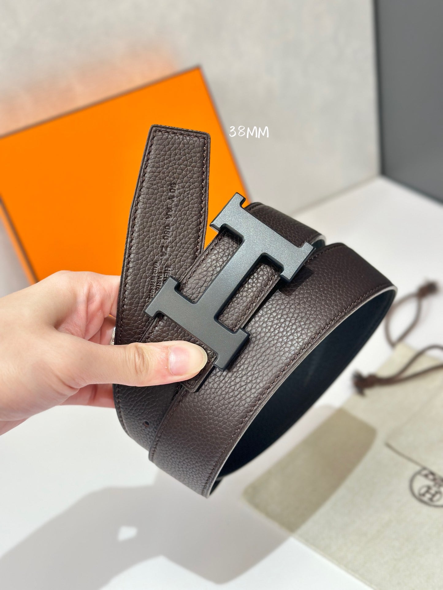 Hermes 5382 BELT BUCKLE & REVERSIBLE LEATHER STRAP 38MM