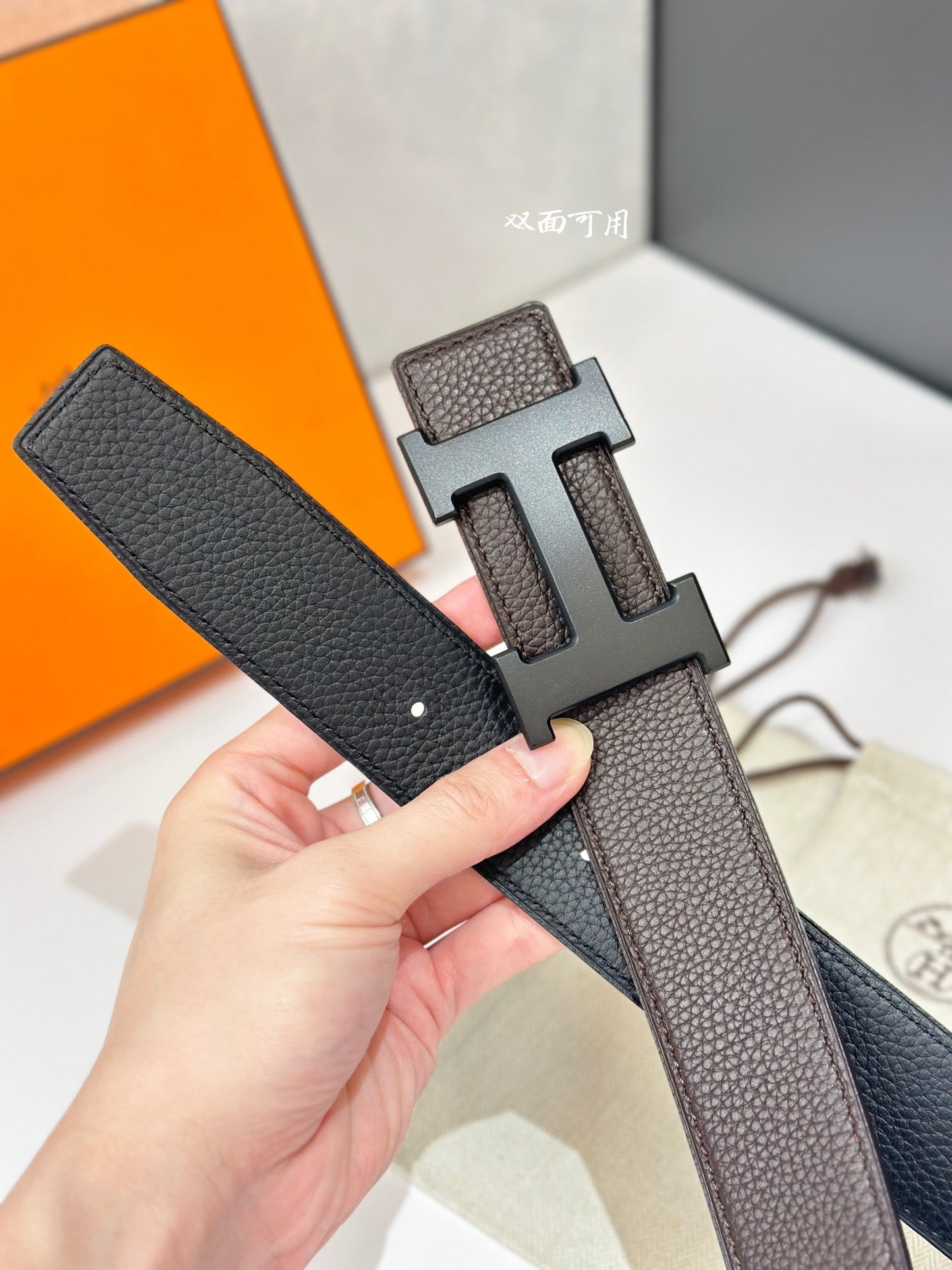 Hermes 5382 BELT BUCKLE & REVERSIBLE LEATHER STRAP 38MM